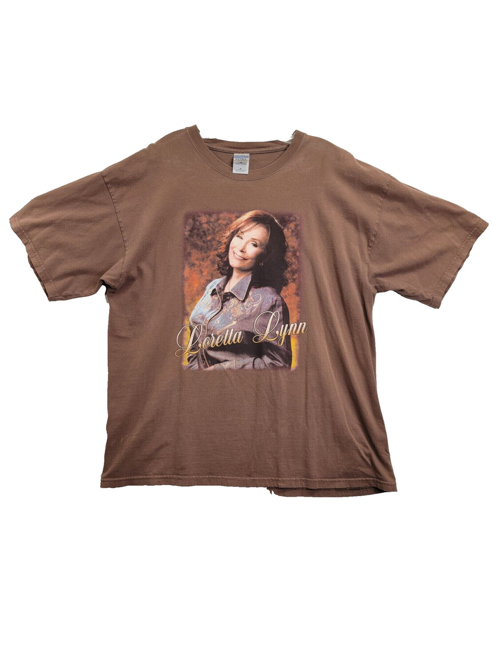 Loretta Lynn SZ XL Brown Coal Miners Daughter T Shirt Gildan Tag